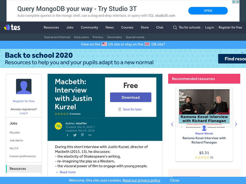 Tes: Macbeth: Interview With Justin Kurzel Instructional Video Tes: Macbeth: Interview With Justin Kurzel Instructional Video