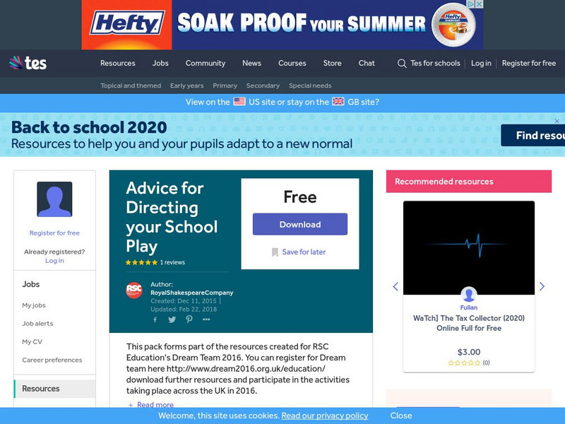 Tes: Advice for Directing Your School Play Using a Midsummer Night's Dream Unit Plan Tes: Advice for Directing Your School Play Using a Midsummer Night's Dream Unit Plan