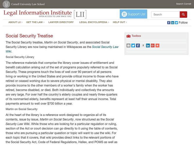 Cornell University: Law School: Social Security Library Website Cornell University: Law School: Social Security Library Website