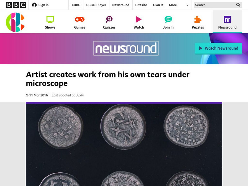 Bbc Newsround: Artist Creates Work From His Own Tears Article Bbc Newsround: Artist Creates Work From His Own Tears Article