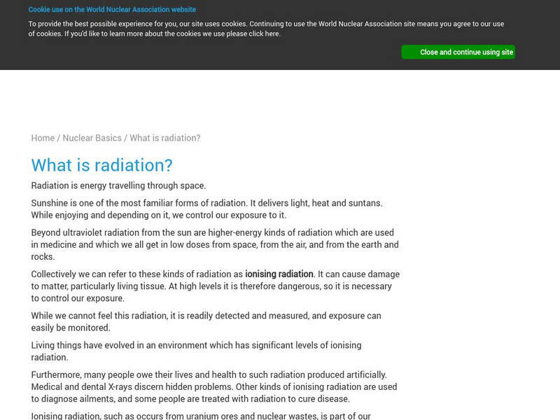World Nuclear Association: Radiation and Life Article World Nuclear Association: Radiation and Life Article