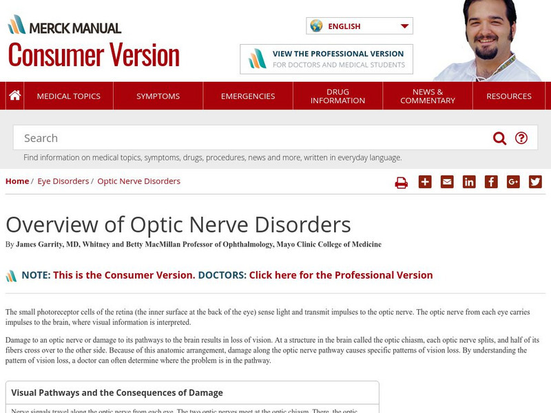 Merck Manual: Optic Nerve Disorders Website