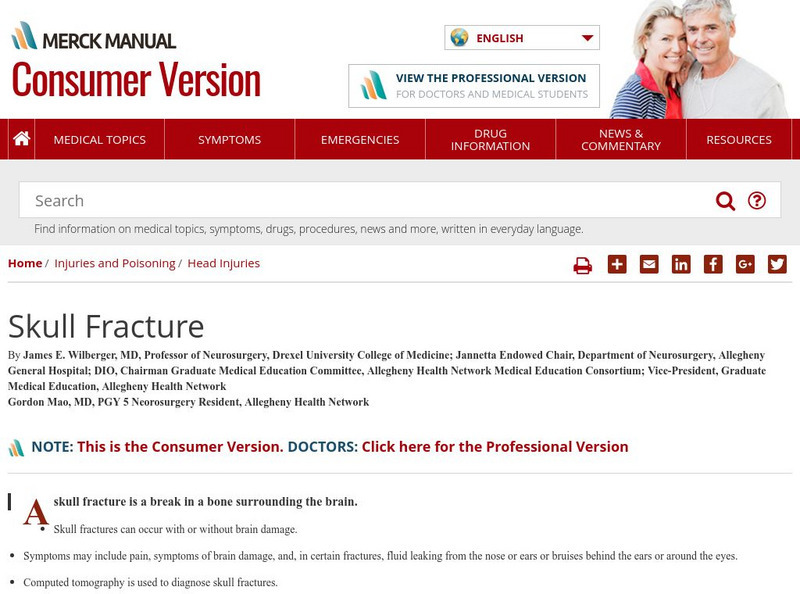 Merck Manual: Skull Fracture Handout