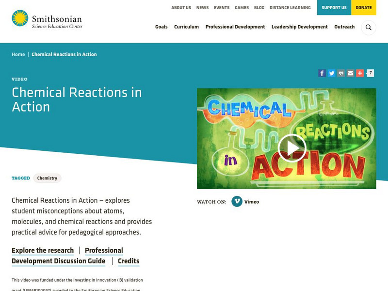 Smithsonian Science Education Center: Chemical Reactions in Action Primary Smithsonian Science Education Center: Chemical Reactions in Action Primary