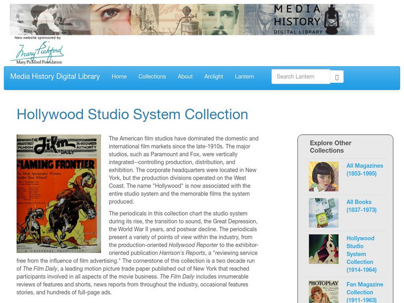 Media History Digital Library: Hollywood Studio System Collection (1913 1948) Primary Media History Digital Library: Hollywood Studio System Collection (1913 1948) Primary
