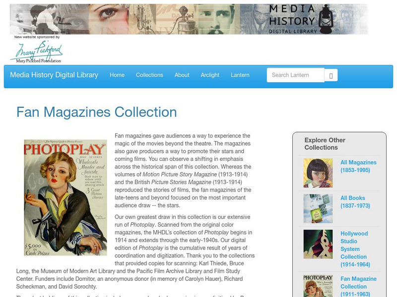 Media History Digital Library: Fan Magazine Collection (1911 1963) Primary Media History Digital Library: Fan Magazine Collection (1911 1963) Primary