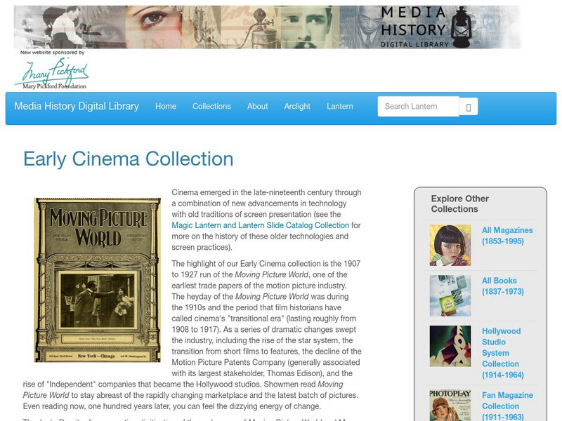 Media History Digital Library: Early Cinema Collection (1855 1930) Primary Media History Digital Library: Early Cinema Collection (1855 1930) Primary