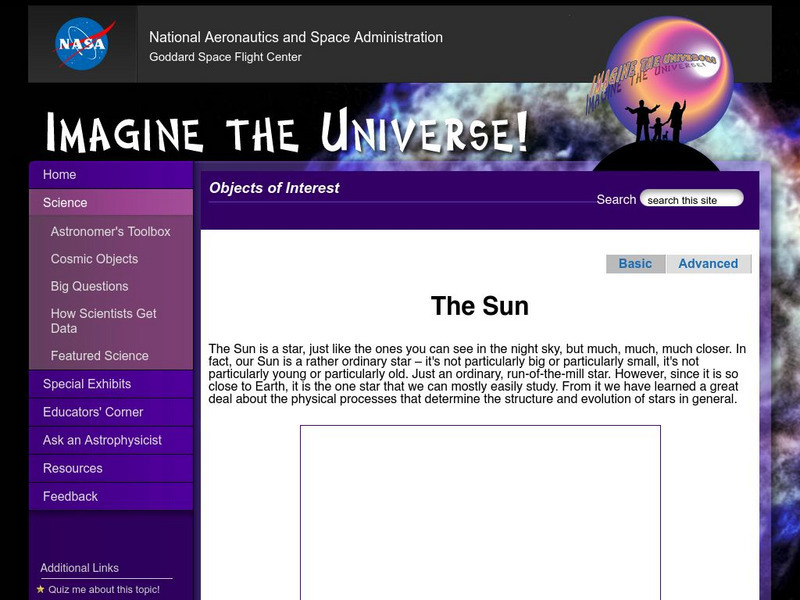 Nasa: Imagine the Universe: The Sun Website Nasa: Imagine the Universe: The Sun Website