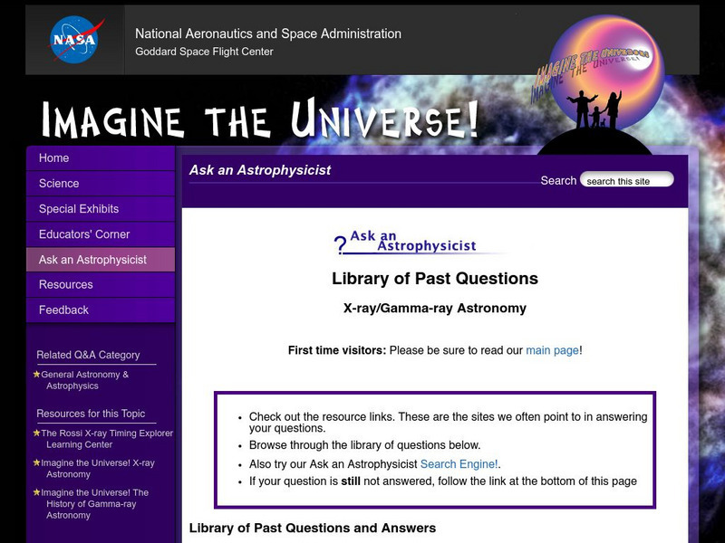Nasa: Imagine the Universe: X Ray, Gamma Ray Astronomy Website Nasa: Imagine the Universe: X Ray, Gamma Ray Astronomy Website