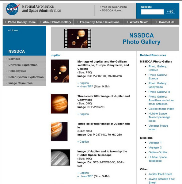 Nasa Space Science Data Archive: Photo Gallery: Jupiter Graphic Nasa Space Science Data Archive: Photo Gallery: Jupiter Graphic
