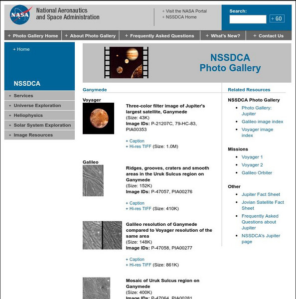 Nasa Space Science Data Archive: Photo Gallery: Ganymede Graphic Nasa Space Science Data Archive: Photo Gallery: Ganymede Graphic