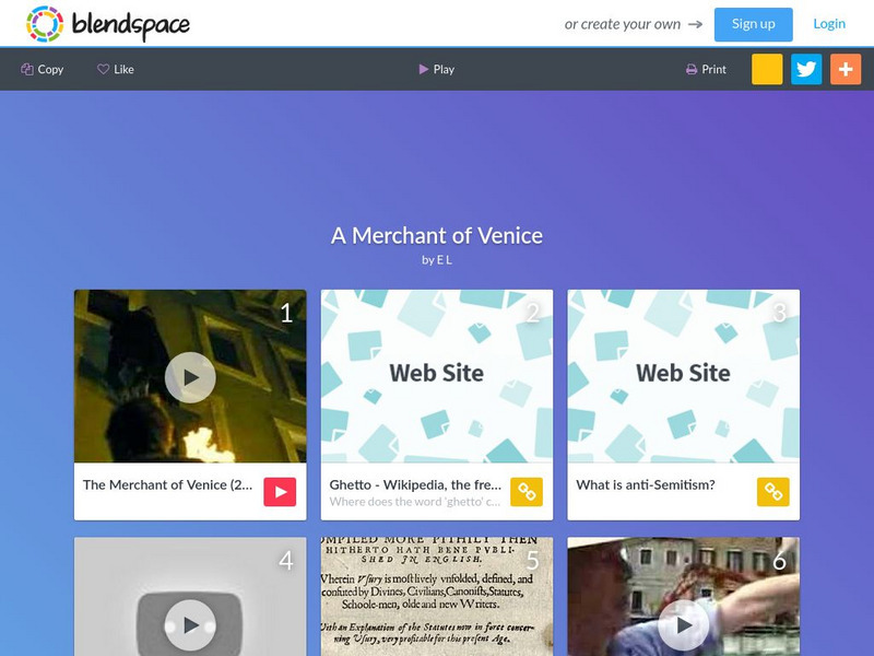Blendspace: A Merchant of Venice Unit Plan