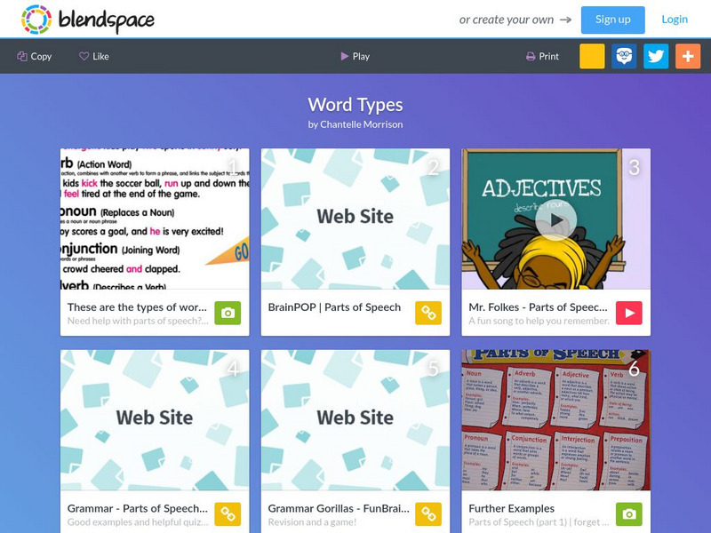 Blendspace: Word Types Unit Plan Blendspace: Word Types Unit Plan