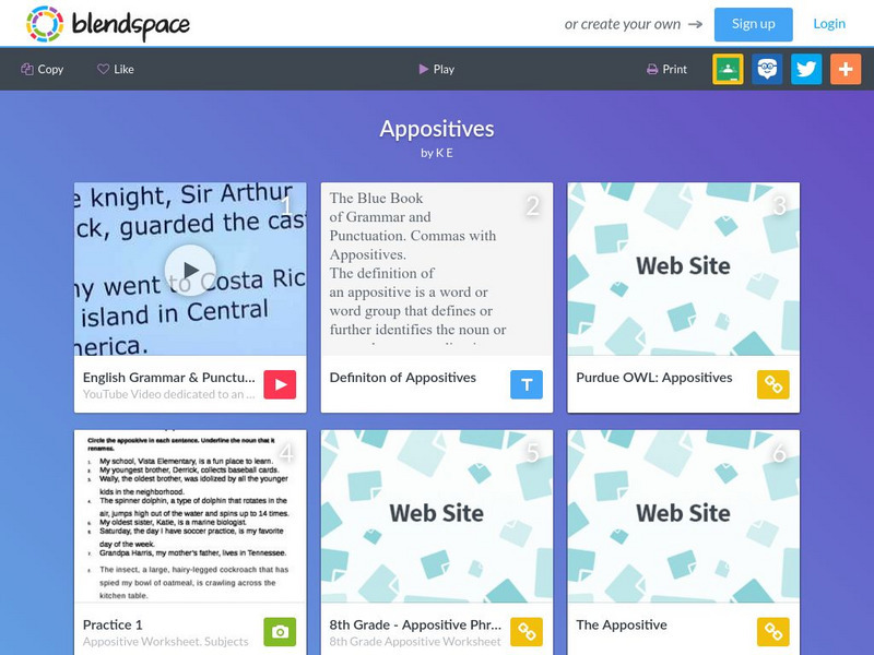 Blendspace: Appositives Unit Plan Blendspace: Appositives Unit Plan