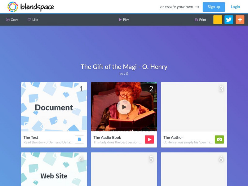 Blendspace: The Gift of the Magi O. Henry Unit Plan Blendspace: The Gift of the Magi O. Henry Unit Plan