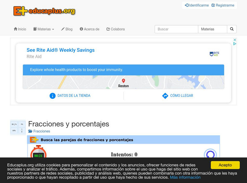 Educaplus: Fracciones Y Porcentajes Interactive Educaplus: Fracciones Y Porcentajes Interactive