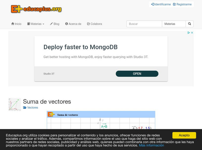 Educaplus: Suma De Vectores: Regla Del Paralelogramo Interactive Educaplus: Suma De Vectores: Regla Del Paralelogramo Interactive