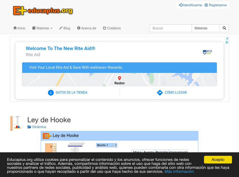 Educaplus: Ley De Hooke Interactive Educaplus: Ley De Hooke Interactive