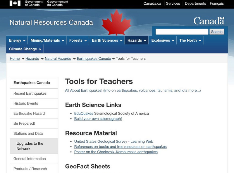Where was the earthquake in canada