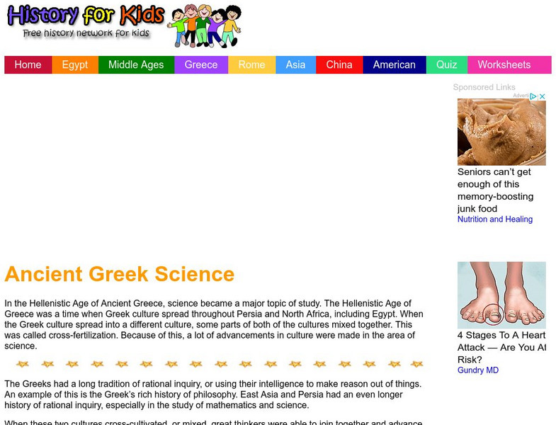 History for Kids: Ancient Greek Science Handout History for Kids: Ancient Greek Science Handout