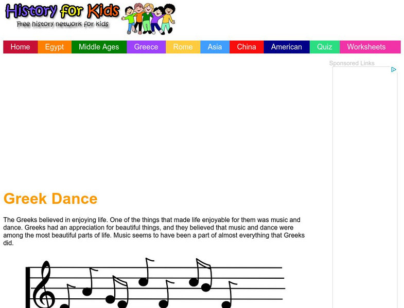 History for Kids: Greek Dance Handout History for Kids: Greek Dance Handout