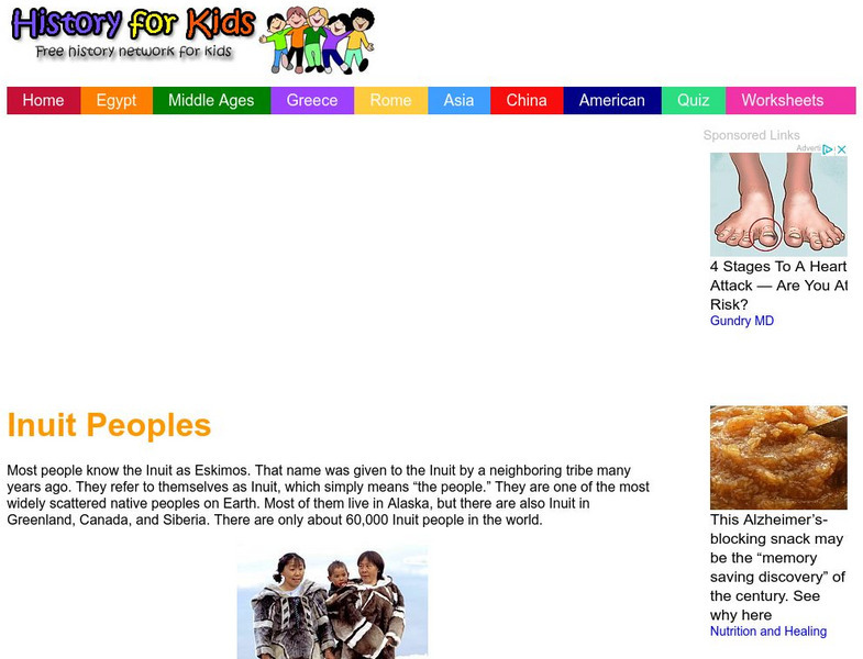 History for Kids: Inuit Peoples: Native Americans Handout