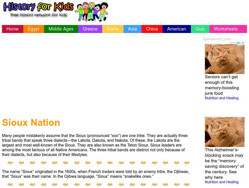 History for Kids: Tecumseh Handout