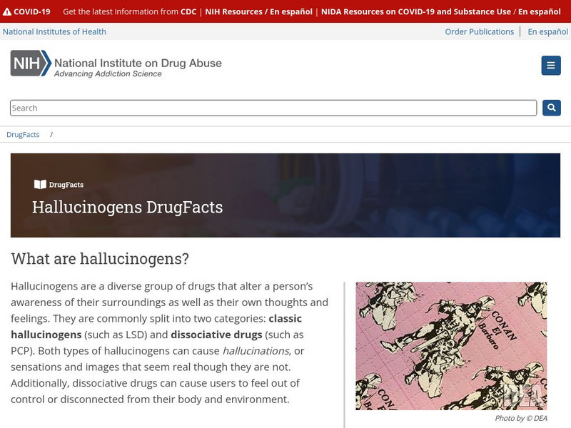 Nida: Drug Facts: Hallucinogens Handout Nida: Drug Facts: Hallucinogens Handout