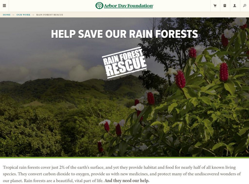 National Arbor Day Foundation: Rain Forest Rescue Website National Arbor Day Foundation: Rain Forest Rescue Website