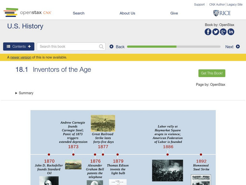 Open Stax: Industrialization and Big Business, 1870 1900: Inventors of the Age eBook Open Stax: Industrialization and Big Business, 1870 1900: Inventors of the Age eBook