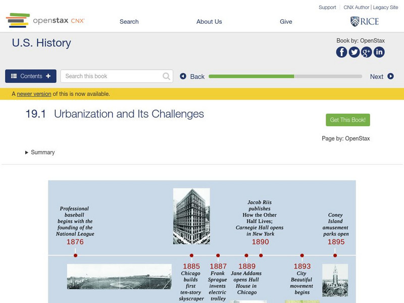 Open Stax: Growing Pains of Urbanization, 1870 1900: Challenges eBook Open Stax: Growing Pains of Urbanization, 1870 1900: Challenges eBook