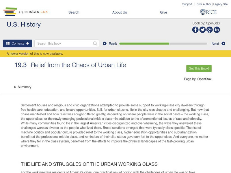 Open Stax: Growing Pains of Urbanization: Relief From the Chaos of Urban Life eBook Open Stax: Growing Pains of Urbanization: Relief From the Chaos of Urban Life eBook