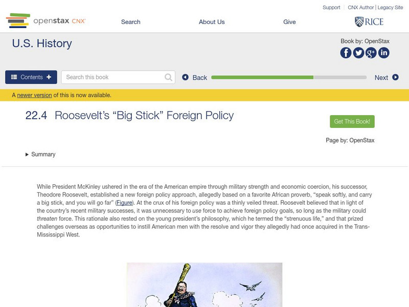 Open Stax: Foreign Policy 1890 1914: Roosevelt's "Big Stick" Foreign Policy eBook Open Stax: Foreign Policy 1890 1914: Roosevelt's "Big Stick" Foreign Policy eBook