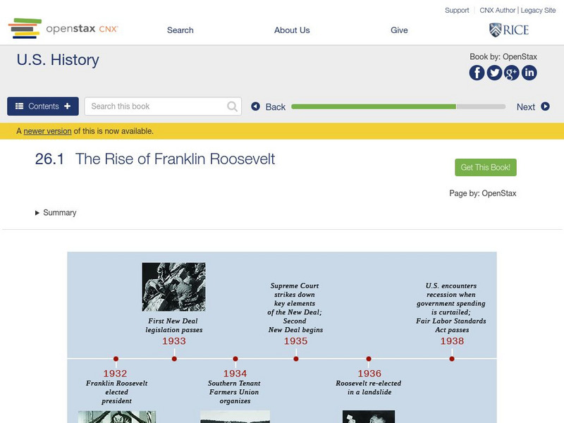 Open Stax: Franklin Roosevelt and New Deal 1932 1941: Rise of Franklin Roosevelt eBook Open Stax: Franklin Roosevelt and New Deal 1932 1941: Rise of Franklin Roosevelt eBook