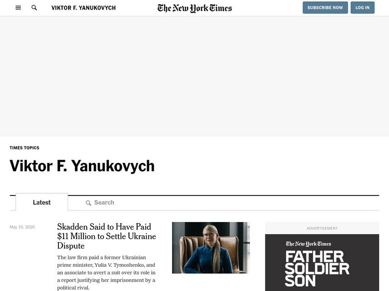 New York Times: Viktor Yanukovich News Website New York Times: Viktor Yanukovich News Website