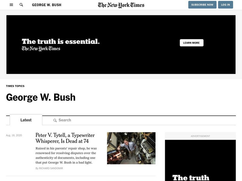 New York Times: Times Topics: George W. Bush Website New York Times: Times Topics: George W. Bush Website