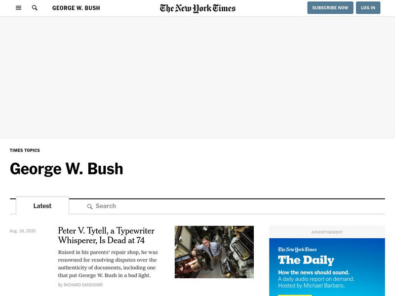 New York Times: George W. Bush: Economic Policy Article New York Times: George W. Bush: Economic Policy Article