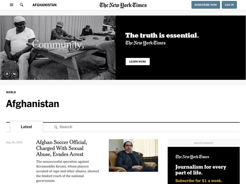 New York Times: News on Afghanistan Website New York Times: News on Afghanistan Website