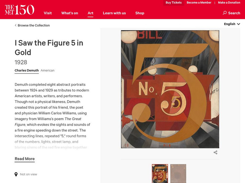 Metropolitan Museum of Art: I Saw the Figure 5 in Gold: Charles Demuth Graphic Metropolitan Museum of Art: I Saw the Figure 5 in Gold: Charles Demuth Graphic