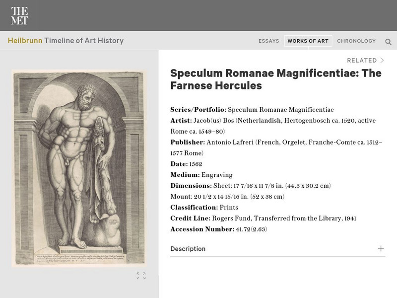 Metropolitan Museum of Art: Speculum Romanae Magnificentiae: Farnese Hercules Graphic Metropolitan Museum of Art: Speculum Romanae Magnificentiae: Farnese Hercules Graphic