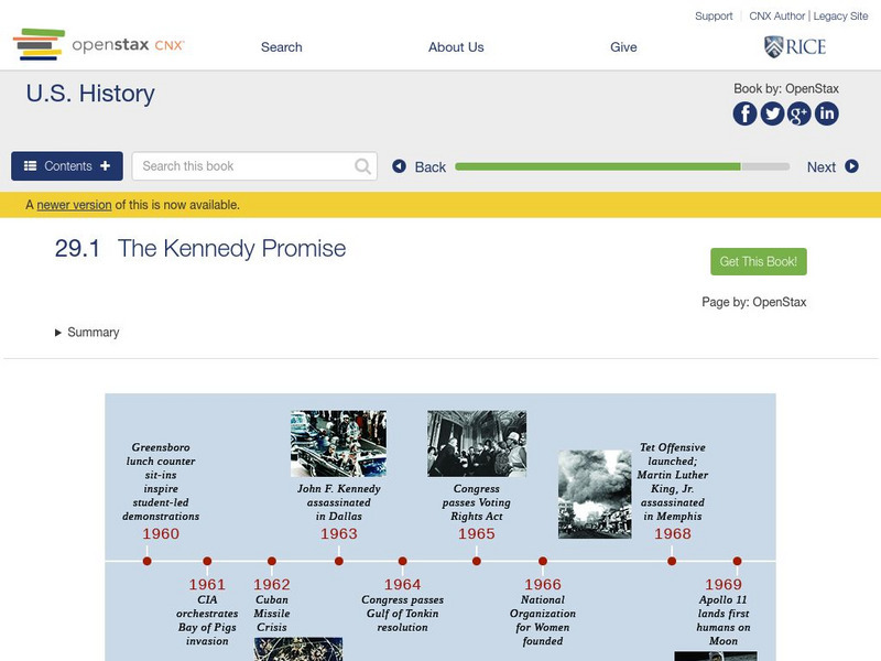 Open Stax: Contesting Futures: America in the 1960s: The Kennedy Promise eBook Open Stax: Contesting Futures: America in the 1960s: The Kennedy Promise eBook