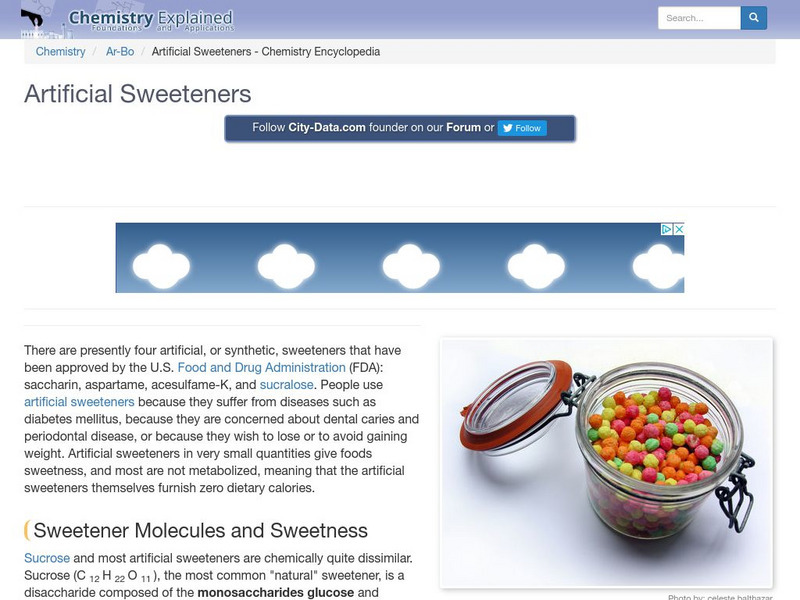 Chemistry Explained: Artificial Sweeteners Handout
