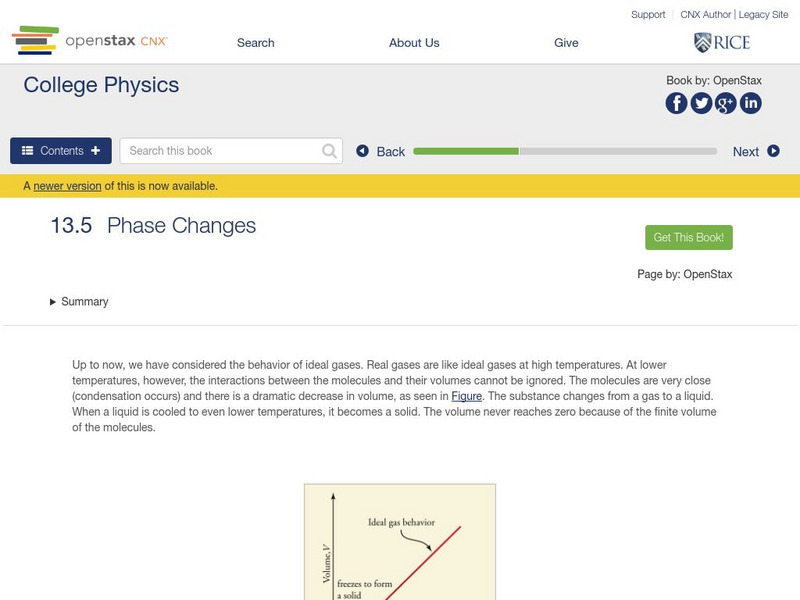 Open Stax: College Physics: Phase Changes eBook Open Stax: College Physics: Phase Changes eBook