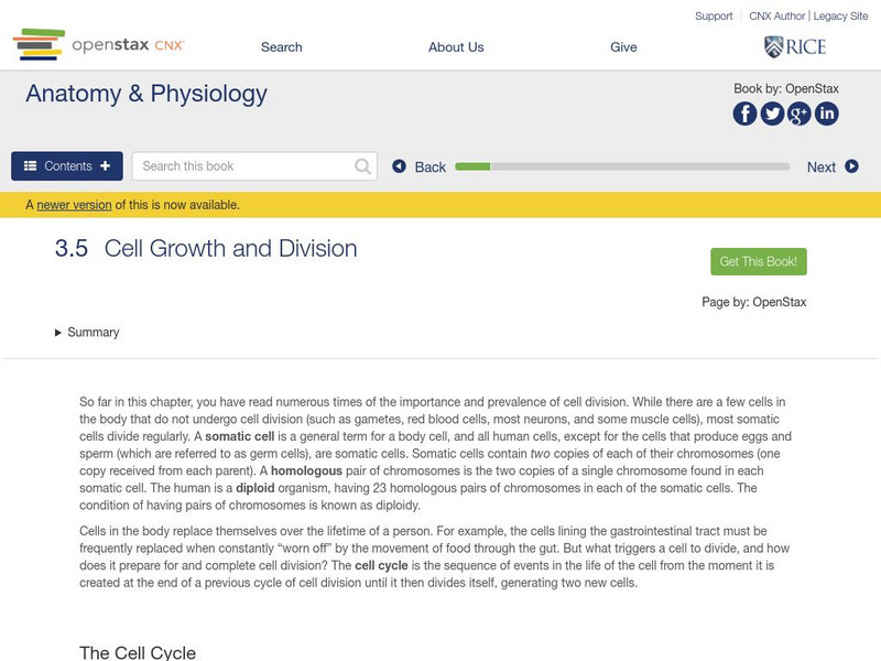 Open Stax: Cell Growth and Division Unit Plan Open Stax: Cell Growth and Division Unit Plan