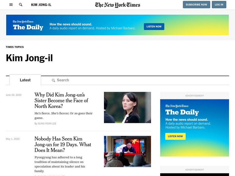 New York Times: Kim Jong Il Article New York Times: Kim Jong Il Article