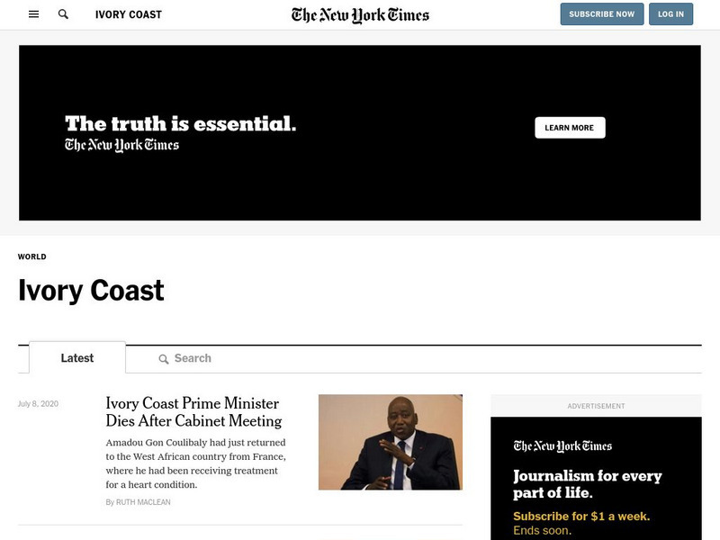 New York Times: Ivory Coast News Article New York Times: Ivory Coast News Article
