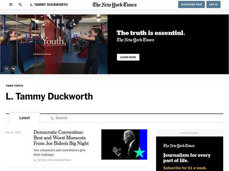 New York Times: L. Tammy Duckworth News Article New York Times: L. Tammy Duckworth News Article
