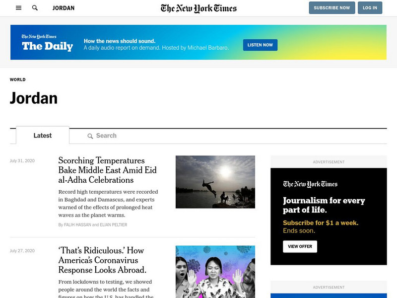 New York Times: Jordan News Website New York Times: Jordan News Website