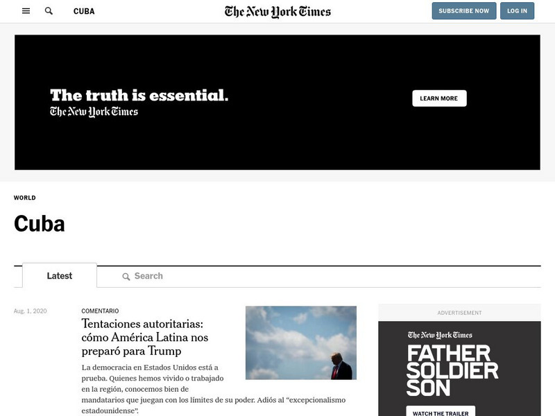 New York Times: Cuba News Website New York Times: Cuba News Website