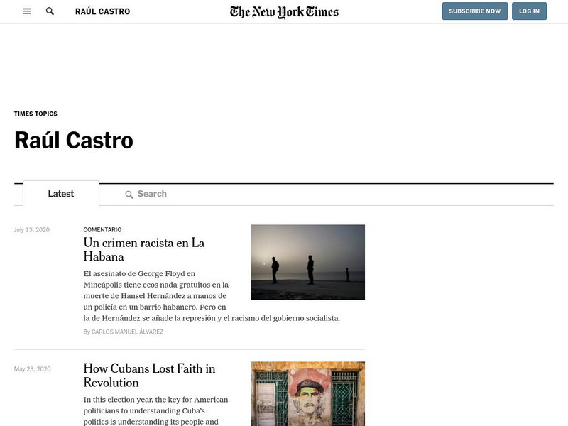 New York Times: Raul Castro News Website New York Times: Raul Castro News Website